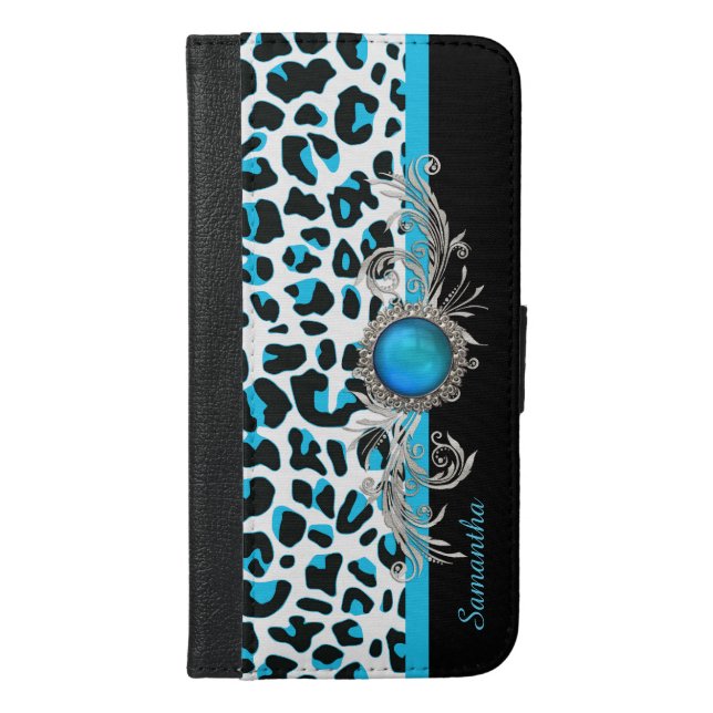 Glam Snow Leopard iPhone 6 Plus Wallet Case (Front)