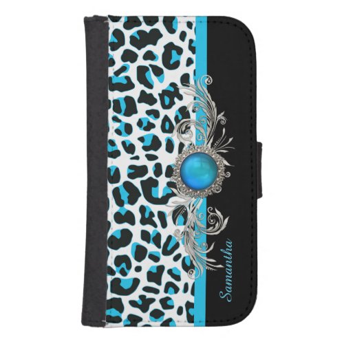 Glam Snow Leopard Samsung S4 Wallet Case