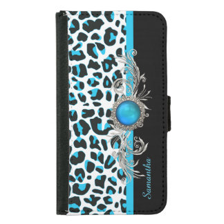Glam Snow Leopard Samsung S5 Wallet Case