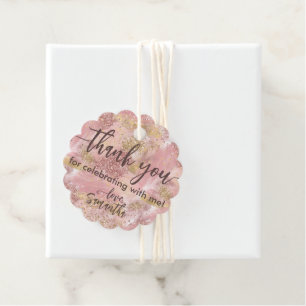 Glam Spa Party Faux Glitter Thank You Favor Tags
