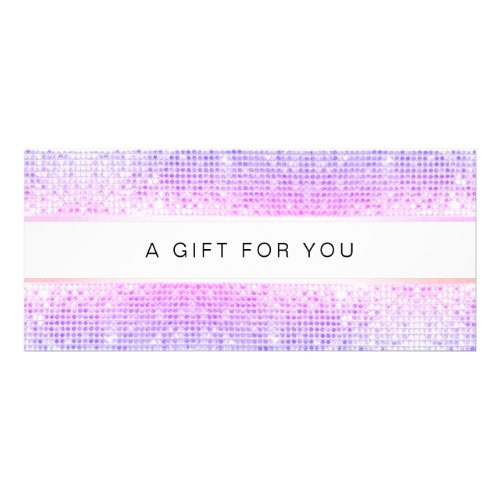 Glam Spa Salon FAUX Purple Pink Sequin Rack Card