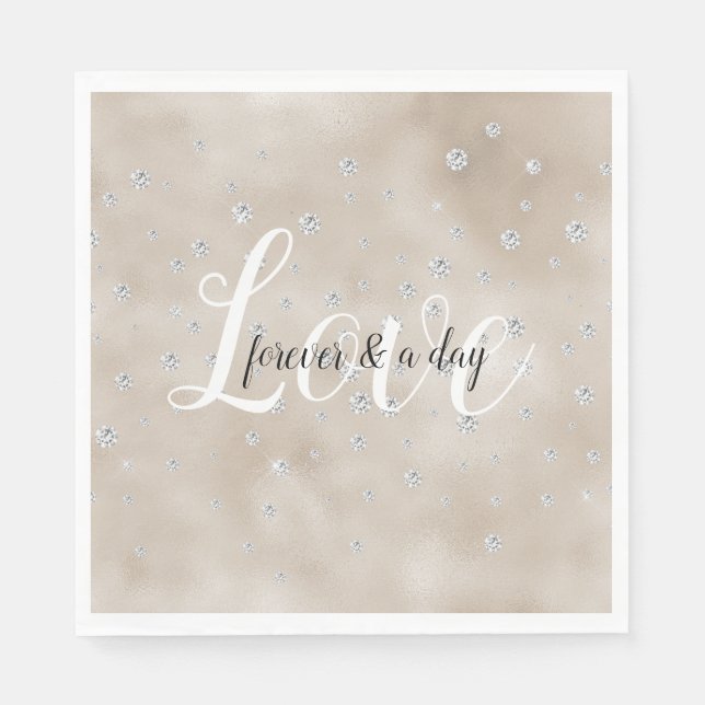 Glam sparkle diamonds champagne blush glitz napkins (Front)