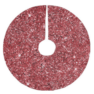 Glam Sparkle Red Glitter  Brushed Polyester Tree Skirt