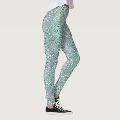 Glam Sparkly Diamond Snakekin Pattern Leggings