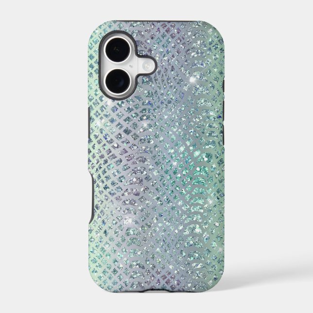 Glam Sparkly Diamond Snakeskin Pattern Iphone Case (Back)