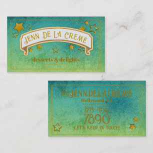 Glam Starry Nights Surf Vintage Business Card