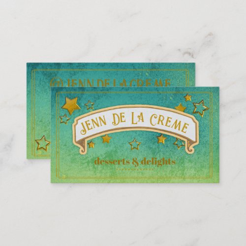 Glam Starry Nights Surf Vintage Business Card
