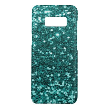 Glam Teal Blue Faux Glitter Print Case-mate Samsung Galaxy S8 Case by its_sparkle_motion at Zazzle