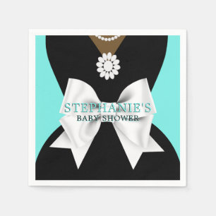 Glam Teal Ethnic Fancy Tiffany Theme Baby Shower Napkins