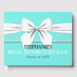 Glam Teal Tiffany Theme Bridal Shower Guest Book