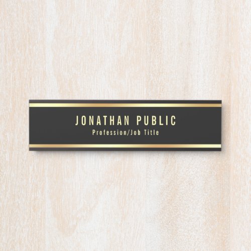 Glam Template Modern Black And Gold Trendy Door Sign
