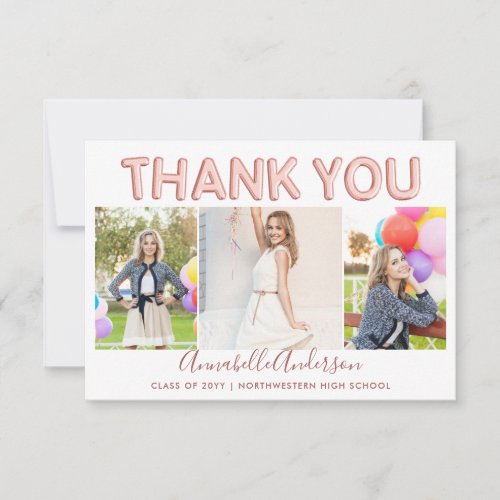 Glam Thank You Graduate Rose Gold Photo Graduation