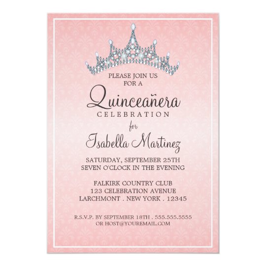 Glam Tiara Quinceanera Celebration Invitation | Zazzle.com