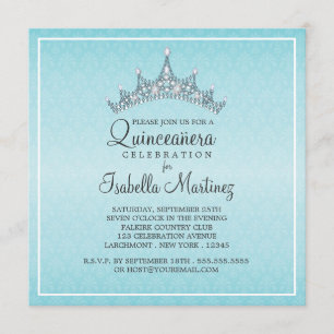 Glam Tiara Quinceanera Celebration Invitation