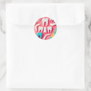 Glam Tooth Classic Round Sticker