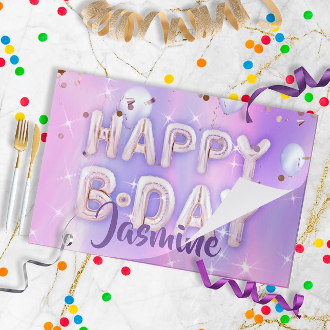Glam Trendy Balloons Birthday Paper Placemat (Creator Uploaded)