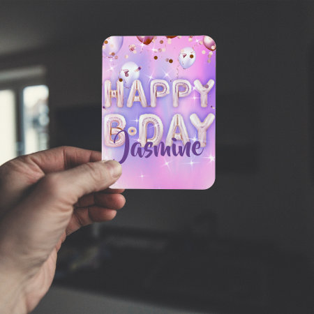 Glam Trendy Balloons Happy Birthday Greeting