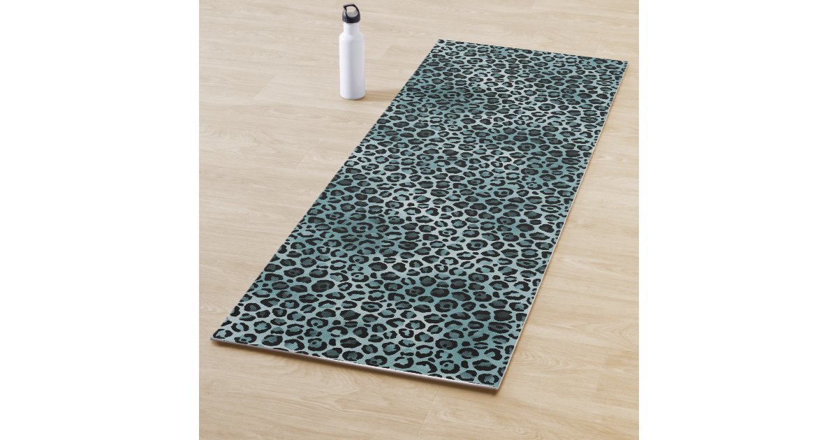 Gold Glam Black Leopard Print Yoga Mat