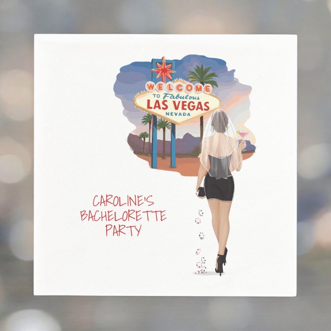 Glam Vegas Bride Bachelorette Las Vegas Party Napkins (Creator Uploaded)