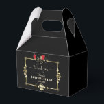 Glam Vegas Casino Royale 40th Birthday Thank You Favor Boxes<br><div class="desc">ANY AGE! Royal, Vintage design Great Gatsby and Casino themed. It features a Great Gatsby, Roaring 1920's old Hollywood Art Deco style shape, royal faux gold fleur-de-lis, vintage fonts, a pair of dice, as well, playing cards suits with a golden edges. Use Personalize tool to add your information. For more,...</div>
