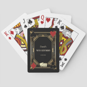 Glam Vegas Casino Royale Art Deco 40th Birthday  Poker Cards