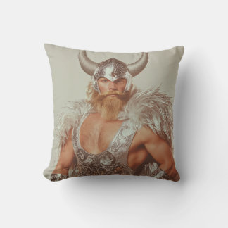 Glam Viking Thor Throw Pillow