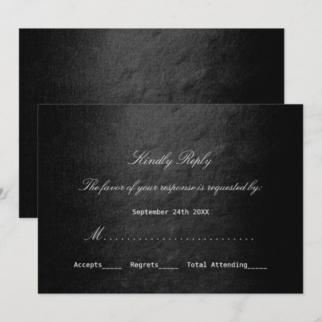 Glam Vip Black Personalized RSVP Minimalism Invitation (Front/Back)
