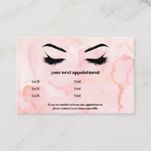 Glam watercolor pink Browbar Eyelash Luxury Business Card