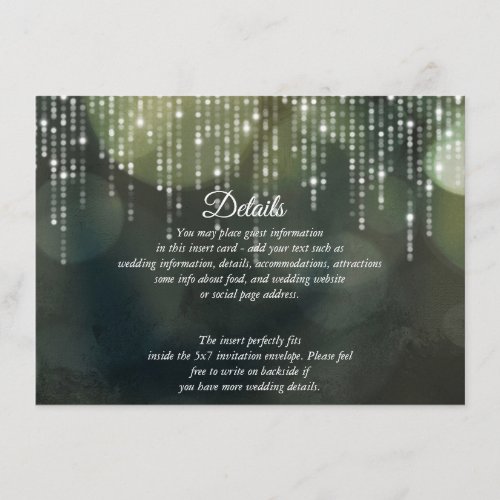 Glam White Fairy Lights green  DETAILS Card