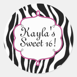 pink black zebra print stickers zazzle