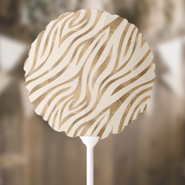 Glam Zebra Stripes Pattern Safari Gold ID1151 Balloon (Creator Uploaded)