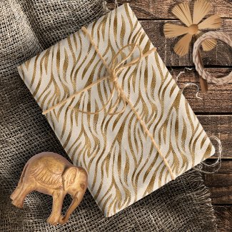Glam Zebra Stripes Pattern Safari Gold ID1151