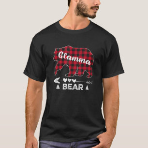 Glamma Bear Christmas Red Buffalo Plaid Matching F T-Shirt