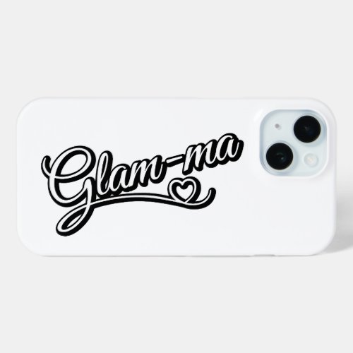 Glamma blackwhite on white iPhone 15 case