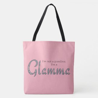 Glamma bling and custom background color tote bag