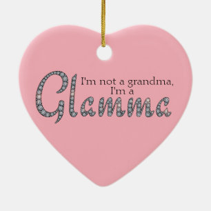 Glamma bling heart ornament