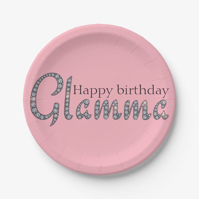 Glamma bling paper plates (Front)