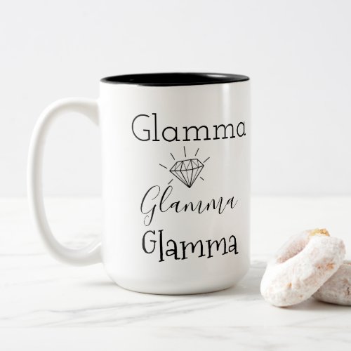 Glamma Diamond Modern Trendy Two_Tone Coffee Mug