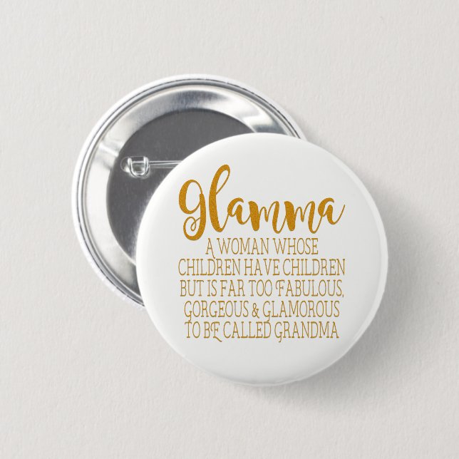 Glamma - Fabulous Grandma Button (Front & Back)