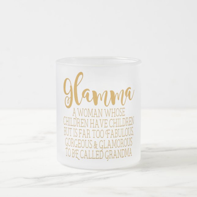 Glamma - Fabulous Grandma Frosted Glass Coffee Mug (Center)