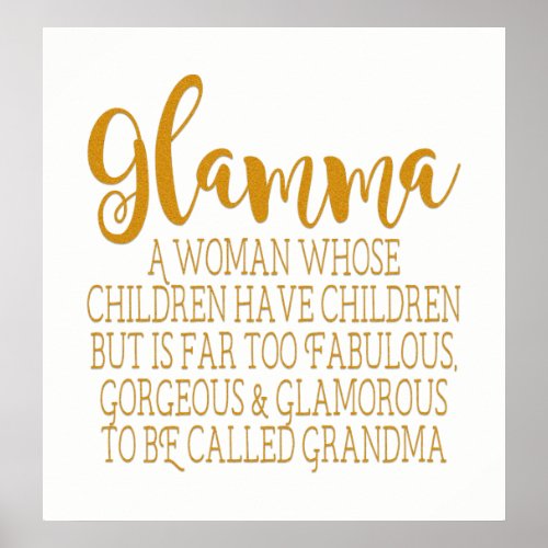 Glamma _ Fabulous Grandma Poster