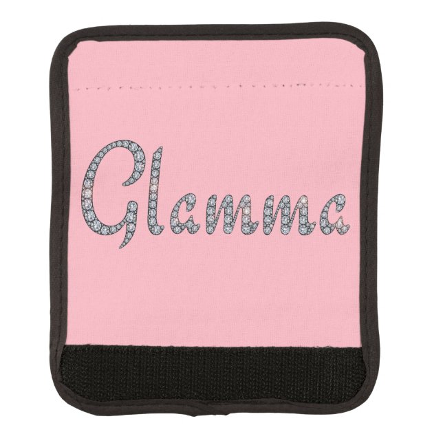 Glamma faux-bling rhinestones design luggage handle wrap (Front)