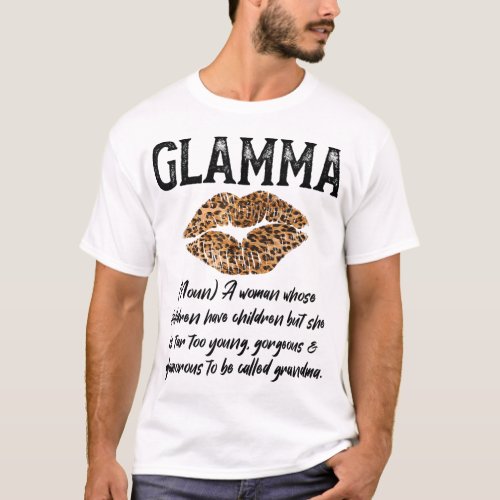 Glamma Leopard Lips Kiss_ Glam_Ma Description_ Mot T_Shirt