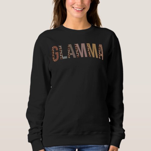 Glamma Leopard Print Mom Cute Mothers Day  Grandma Sweatshirt