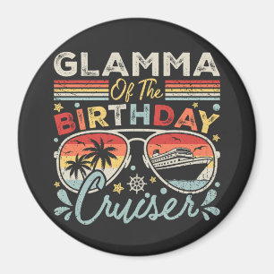 Glamma of the Birthday Cruiser Vacation Circle Magnet