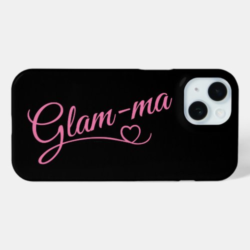 Glamma pink on black iPhone 15 case