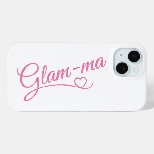 Glamma pink on white iPhone 15 case
