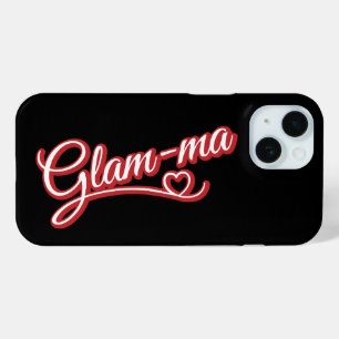 Glamma red/white on black iPhone 15 case