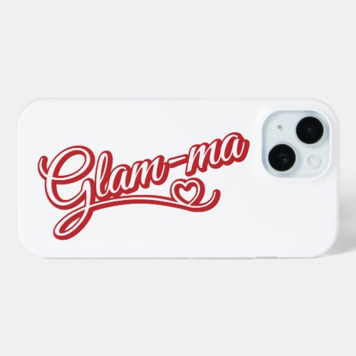 Glamma redwhite on white iPhone 15 case