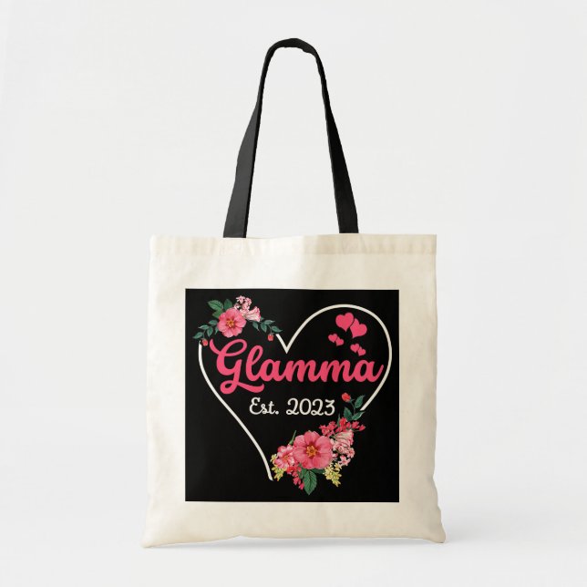Glamma to Grandma 2023 Pregnancy Announcement Tote Bag (Front)